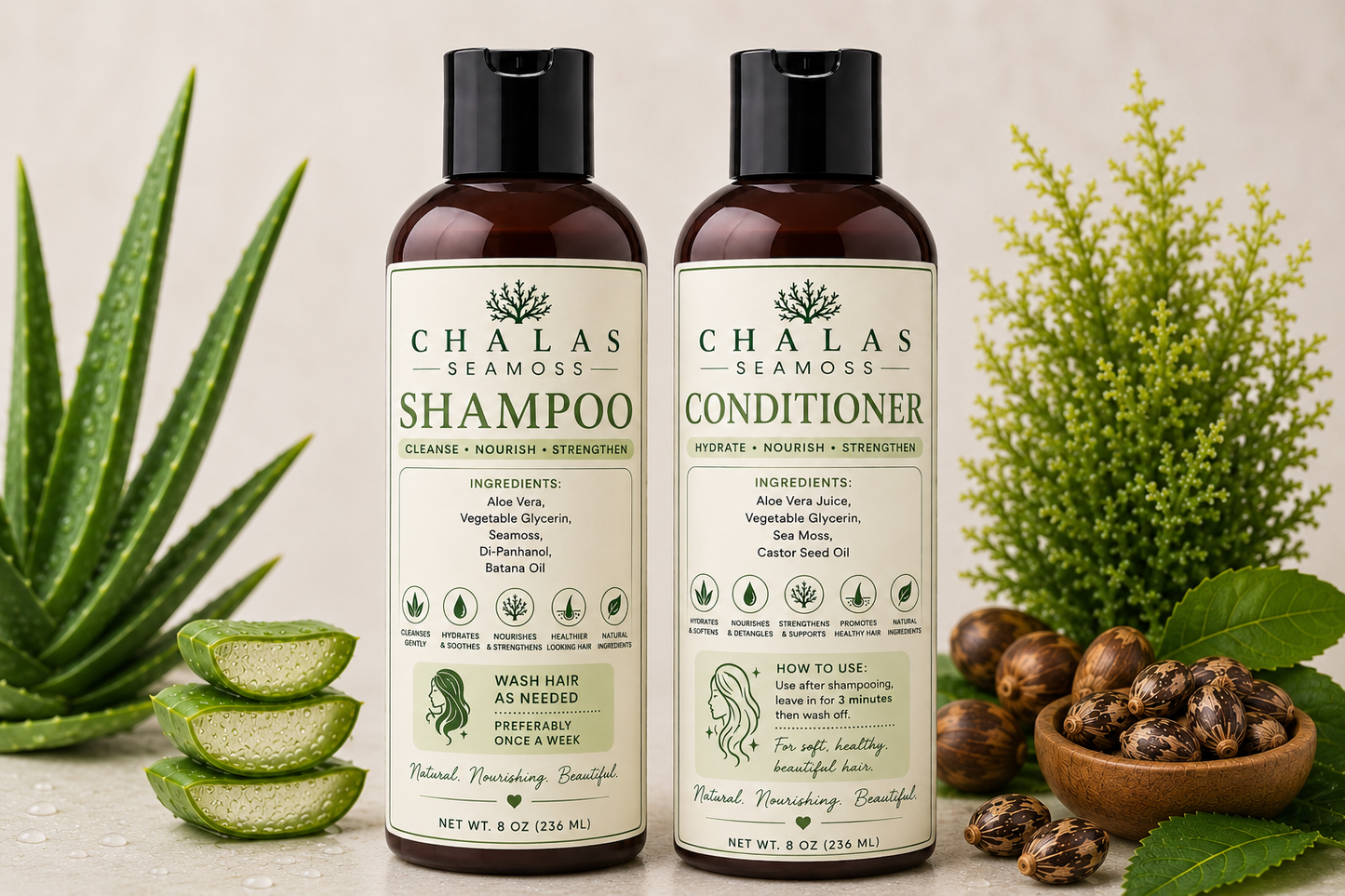 Seamoss Shampoo & Conditioner Set
